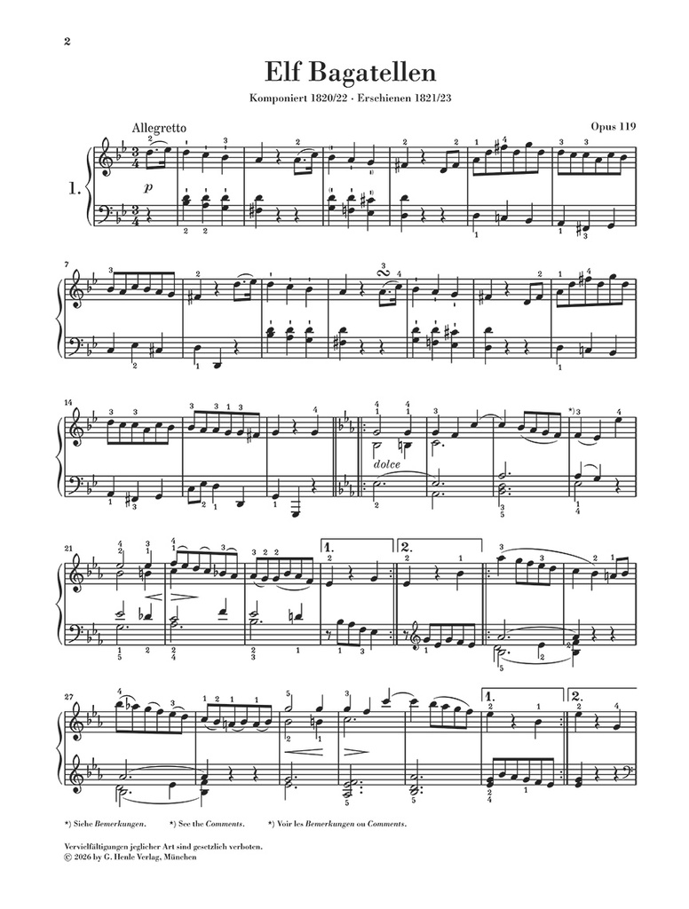 Eleven Bagatelles op. 119
