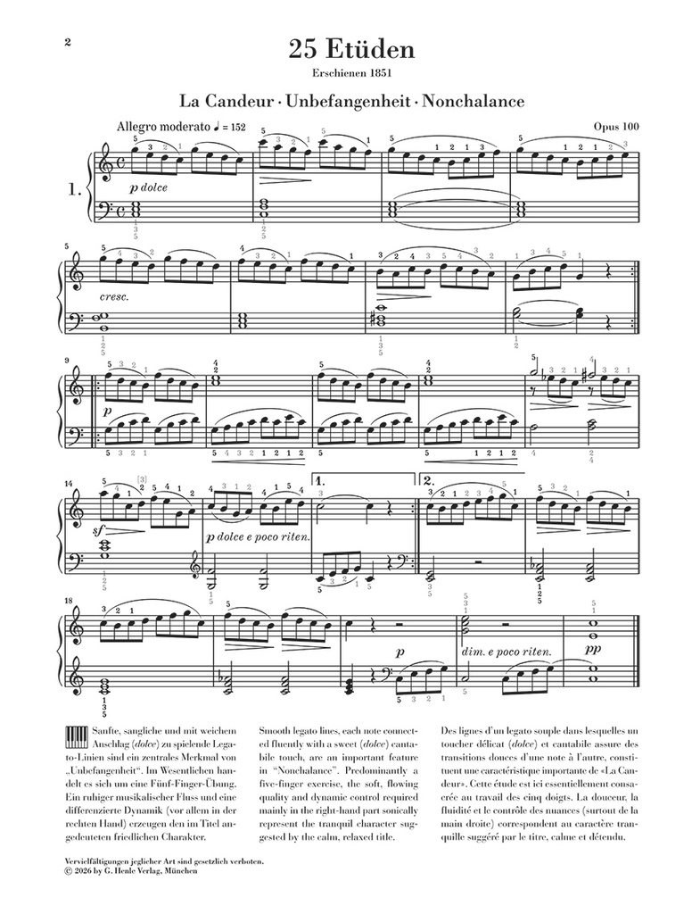 25 Etudes op. 100