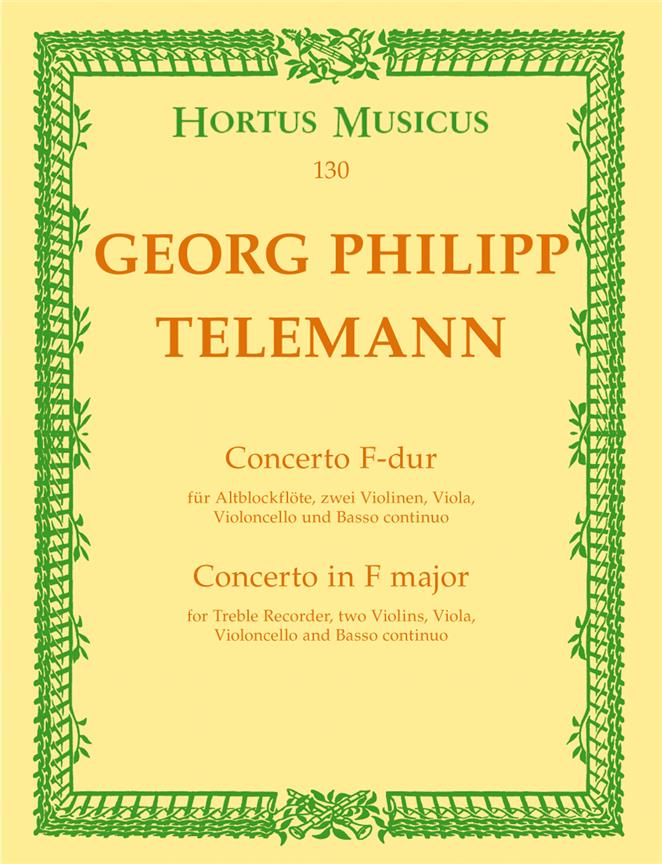 Concerto in F for Descant Recorder, Strings & Continuo
