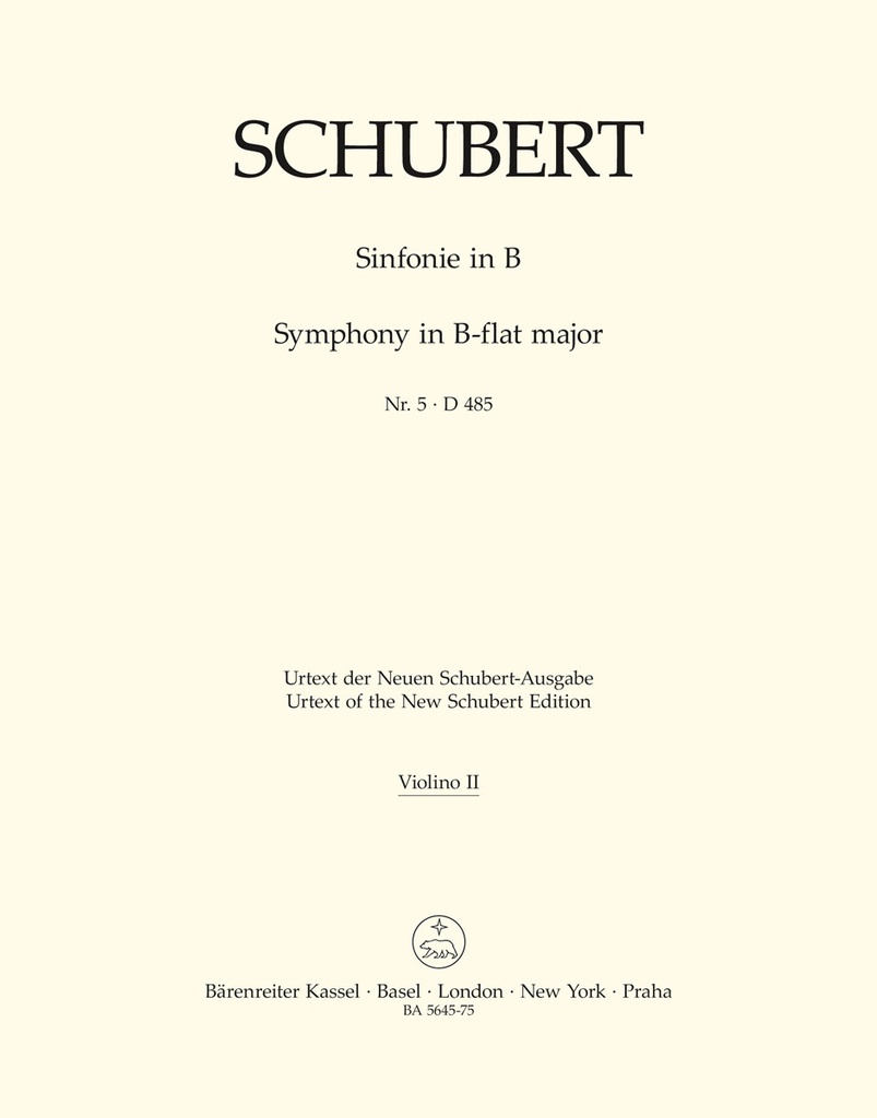 Symphony No.5 in B-Flat,  D.485 (Violin 2 part)