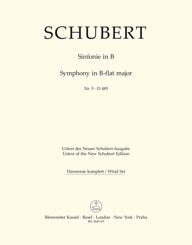 Symphony No.5 in B-Flat,  D.485 (Wind set)