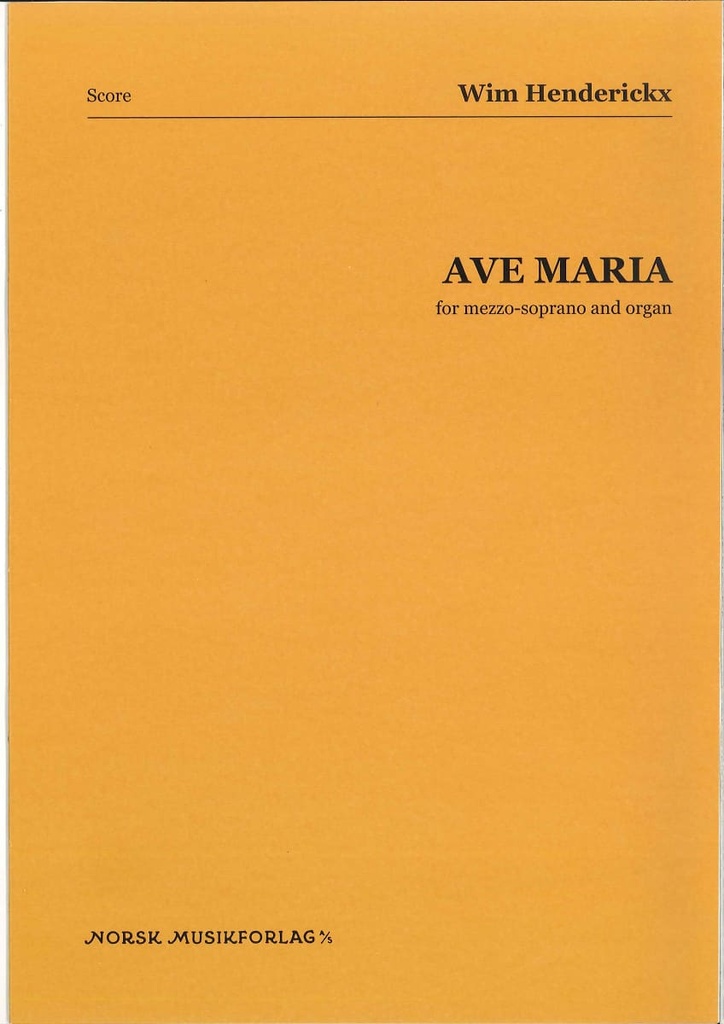 Ave Maria for mezzo-soprano and organ (score)