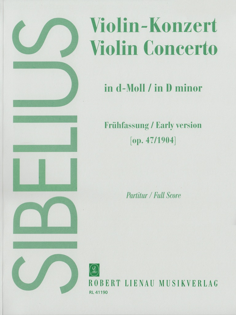 Concerto in D minor, Early Version, Op.47/1904 (Full score)