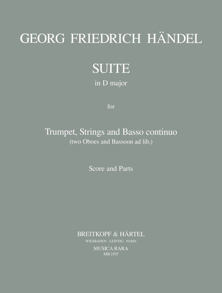 Suite in D major HWV 341 (Score and parts)