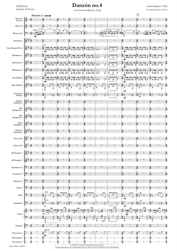 Danzon No.4 (Score & parts)
