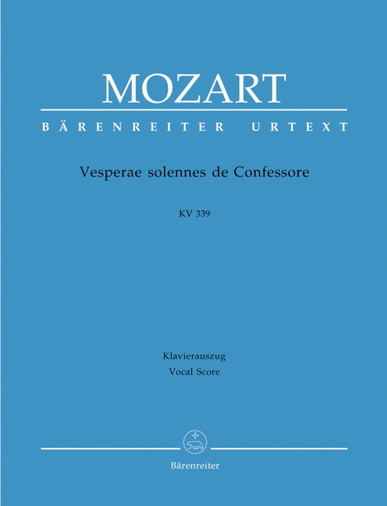 Vesperae solennes de Confessore, KV.339 (Vocal score)