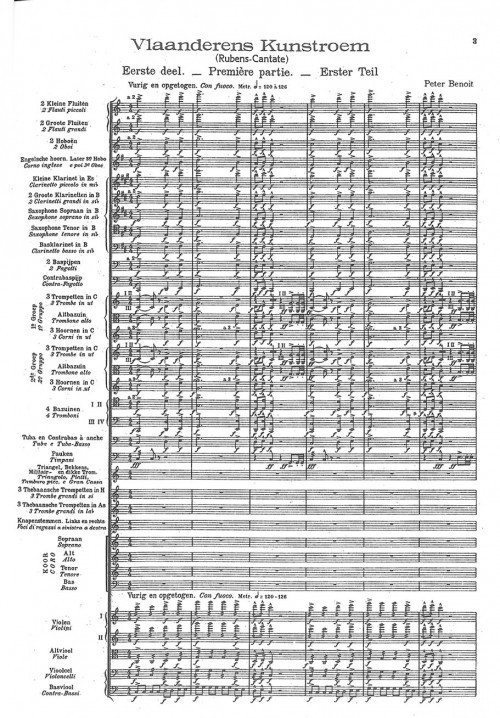 Vlaanderens Kunstroem (Flanders' artistic glory, a Rubens cantata) - Score