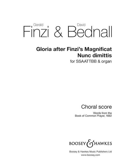 Gloria After Finzi's Magnificat & Nunc Dimittis (Choral score)