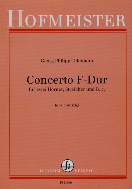 Concerto in F for 2 Horns, Strings and Bc (2 Horns & piano)
