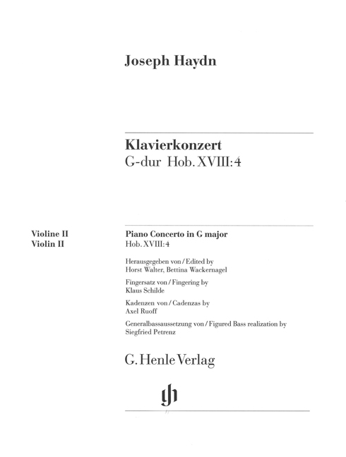 Klavierkonzert G-Dur, Hob.XVIII:4 (Violin 2)