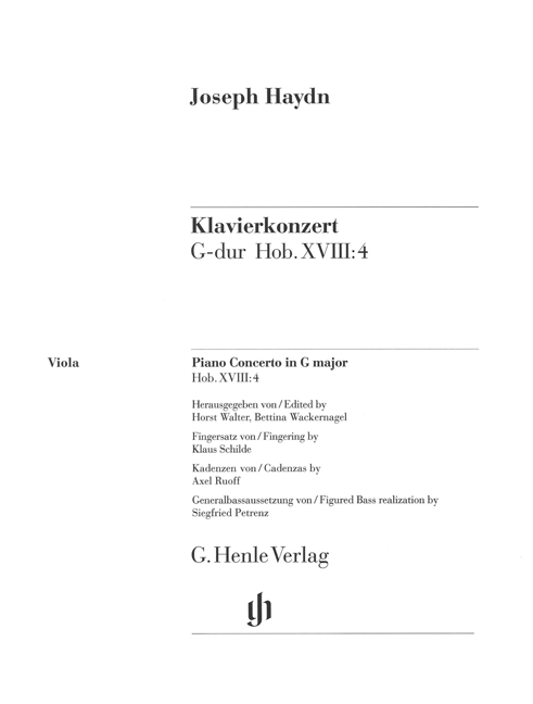Klavierkonzert G-Dur, Hob.XVIII:4 (Viola)