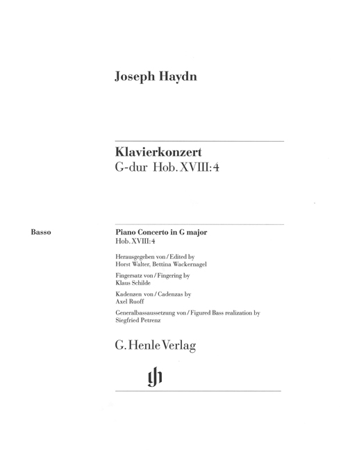 Klavierkonzert G-Dur, Hob.XVIII:4 (Basso)