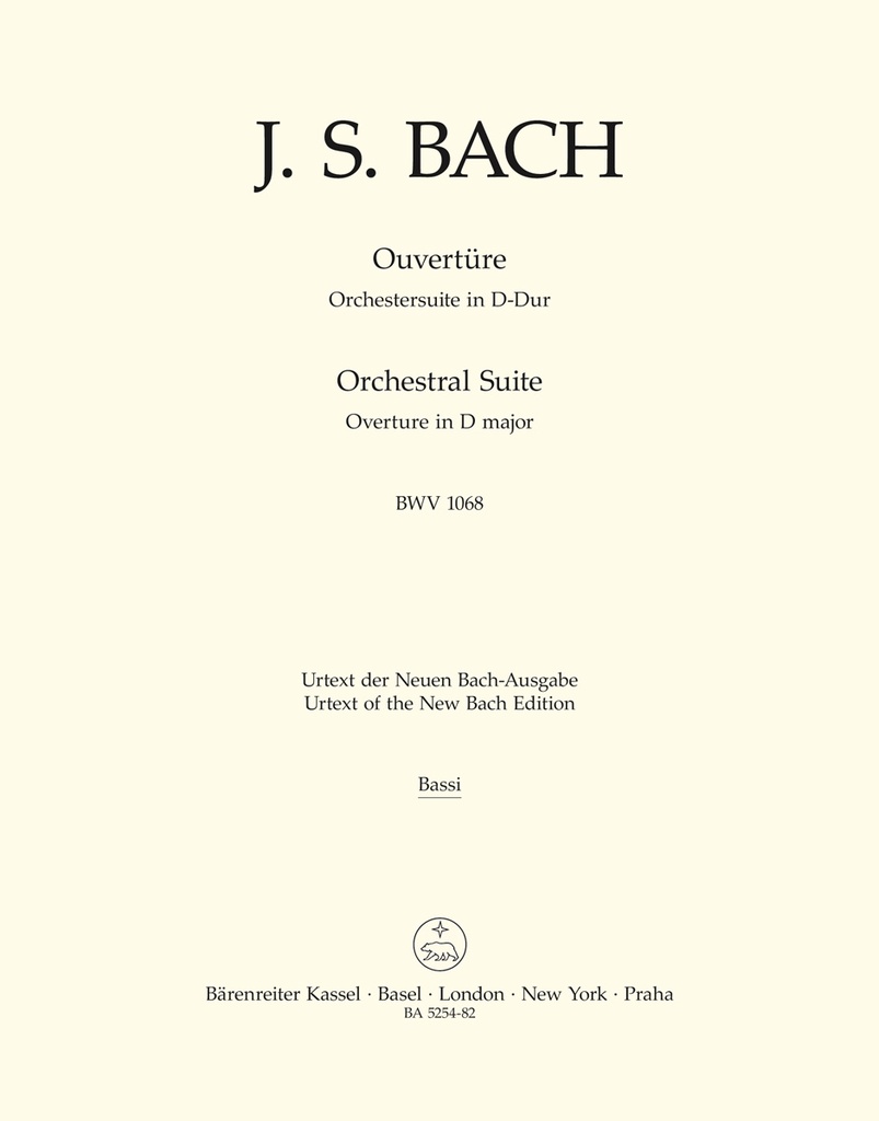 Orchestral Suite (Overture) D major, BWV.1068 (Cello & Double bass part)