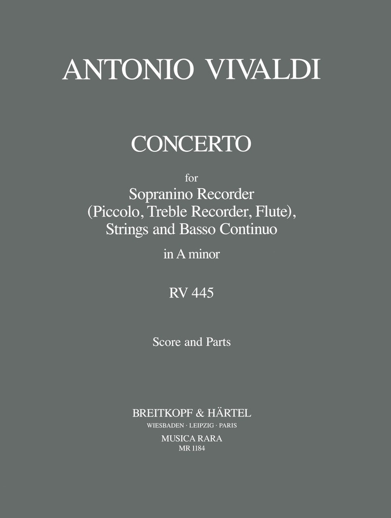 Concerto in A minor, RV.445 (Score and parts)
