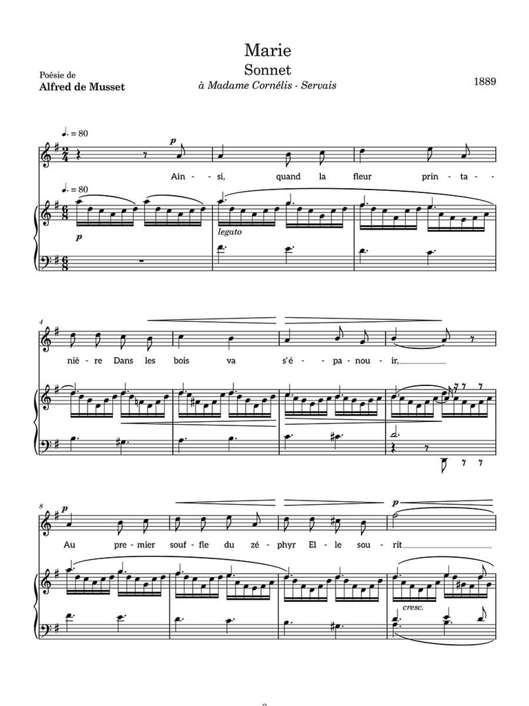 Mélodies sur des Poèmes Francais (Score & critical report)