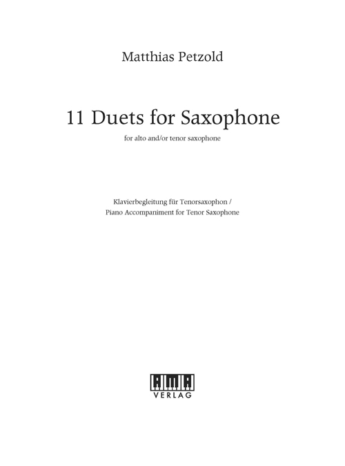 11 Duets for Saxophone - Klavierbegleitung (T-Sax)