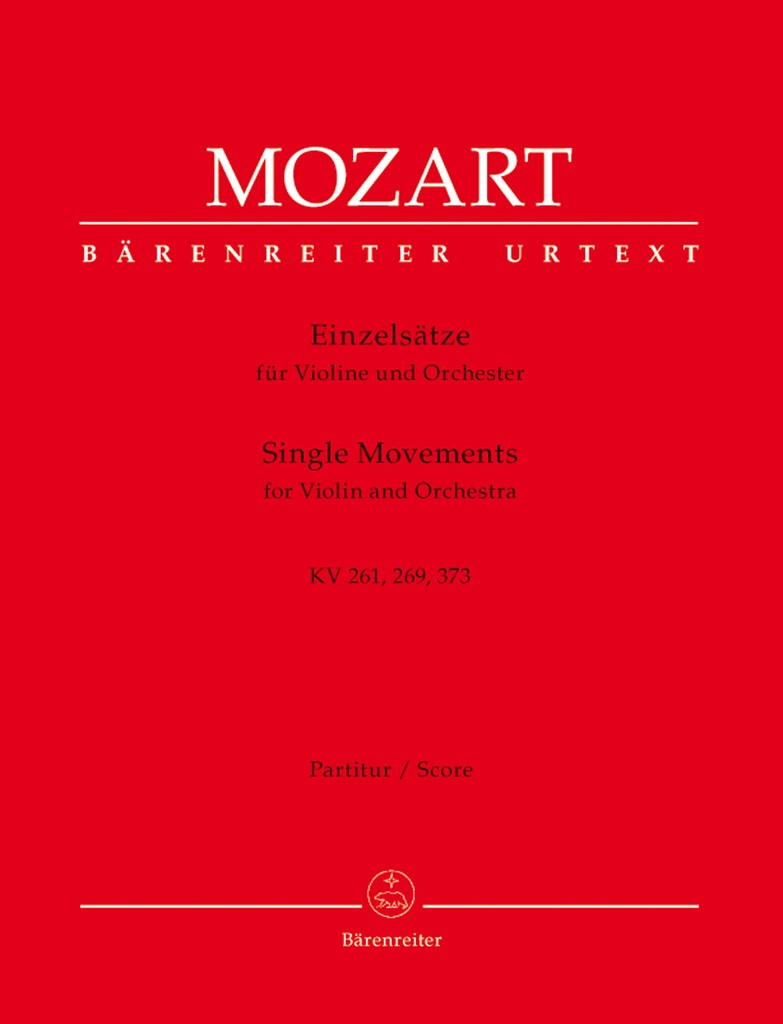 Single Movements for Violin and Orchestra K.261, 269 (261a), 373 (Score)