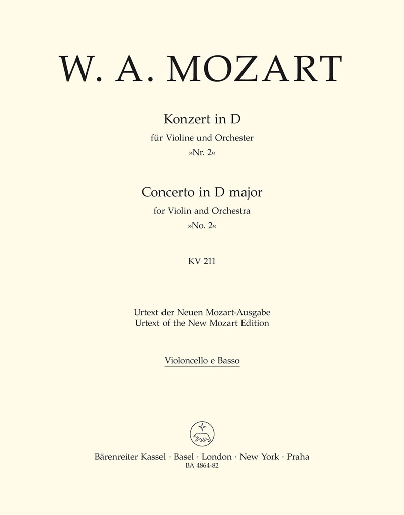 Concerto D major, KV.211 (Cello & Double bass part)