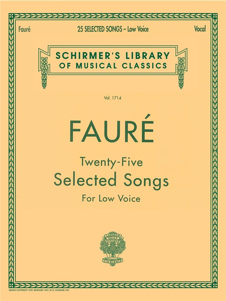 25 Selected Songs (Low voice)