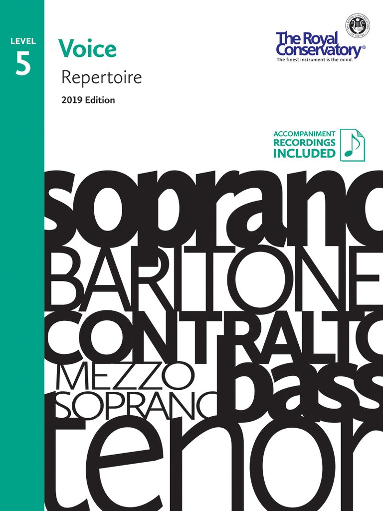 Voice Repertoire - Level 5 (2019 Edition)