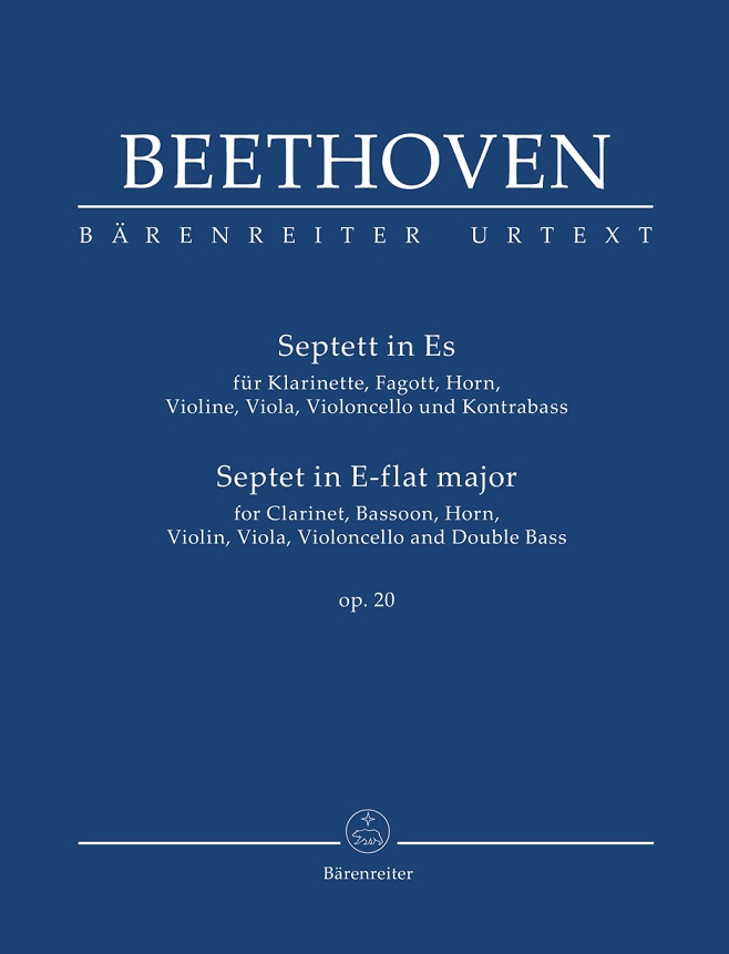 Septet for Clarinet, Bassoon, Horn, Violin, Viola, Violoncello and Double Bass in E-flat major, Op.20 (Study score)