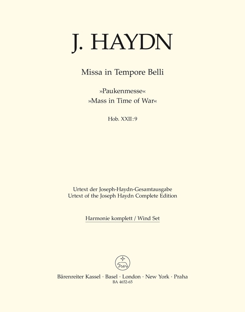 Missa in tempore belli, Hob.XXII:9 Paukenmesse (Wind set)