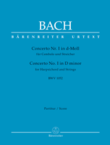 Concerto for Harpsichord and Strings No.1, d minor, BWV.1052 (Full score)
