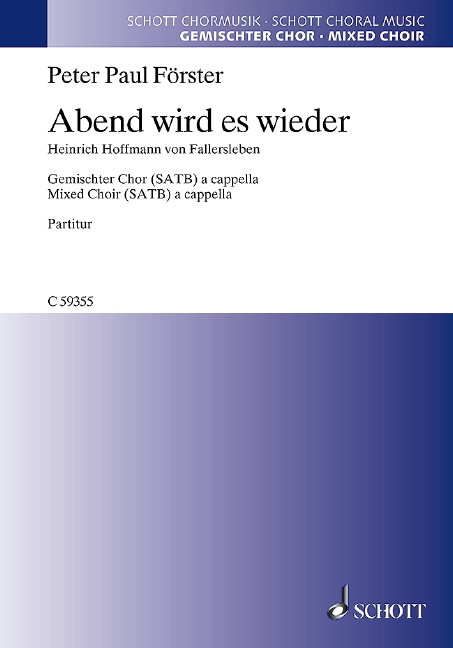 Abend wird es wieder (Choral score)