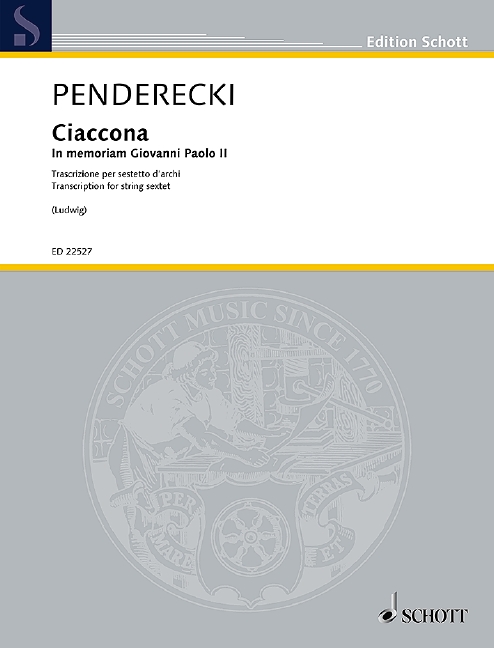 Ciaccona - In Memoriam Giovanni Paolo II (Score & parts)