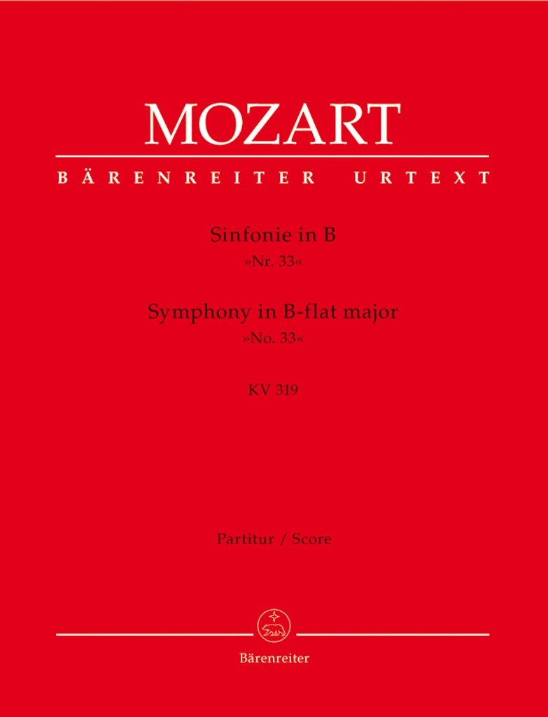 Symphony No.33 B-flat major, KV.319(Full score)