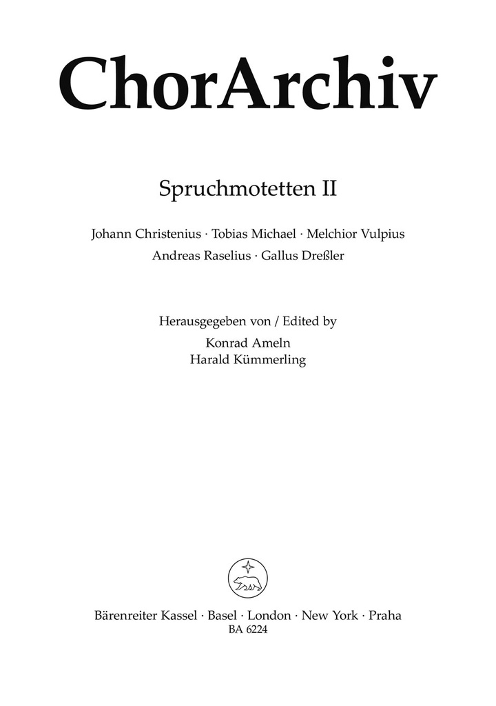 Spruchmotetten - Vol.2 -5 Kompositionen des 16. und 17. Jahrhunderts zum Stephanstag, Altjahresabend und Epiphaniaszeit-