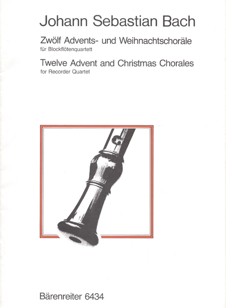 12 Advent and Christmas Chorales for Recorder Quartet