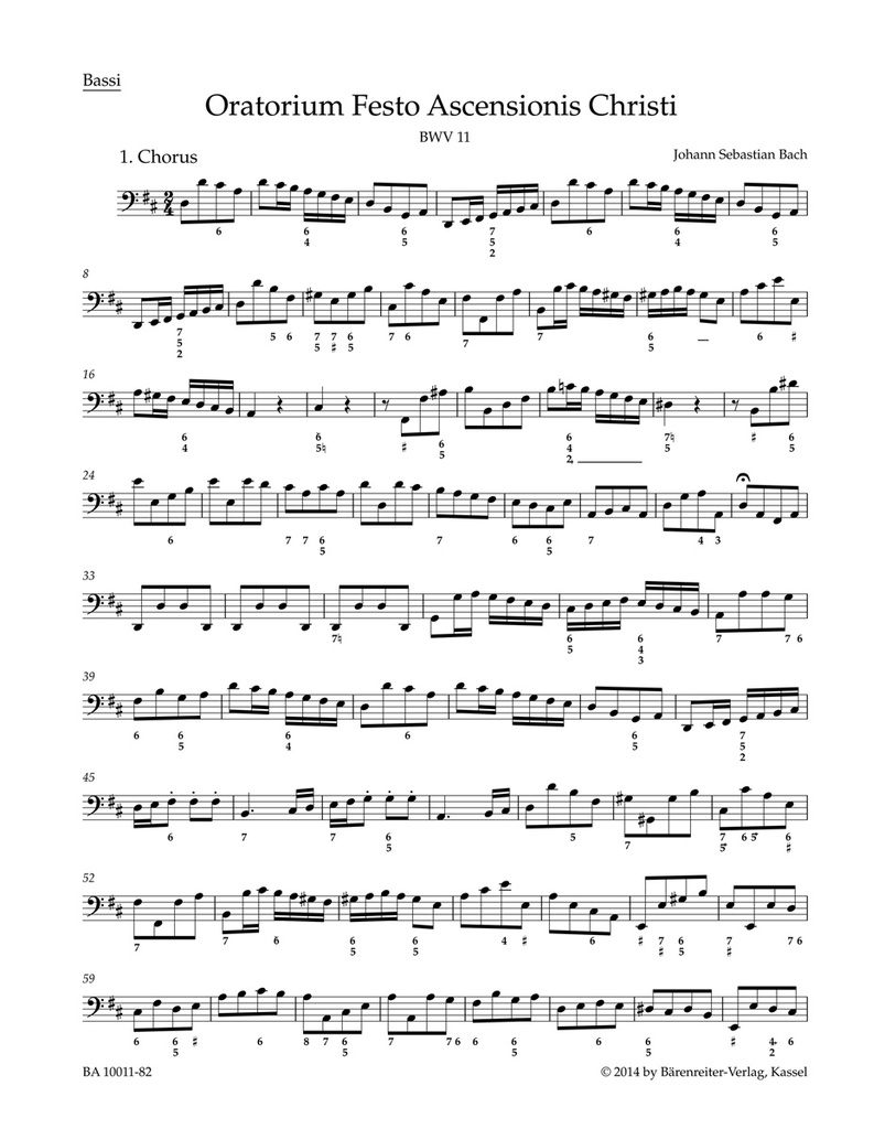 Ascension Oratorio, BWV.11 (Basso continuo )