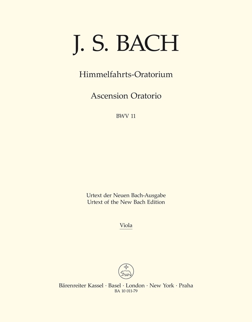 Ascension Oratorio, BWV.11 (Viola)