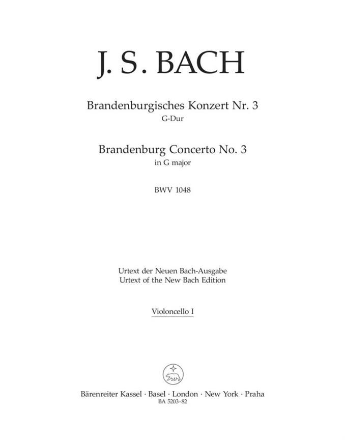 Brandenburg Concerto No.3 G major, BWV.1048 (Cello 1)