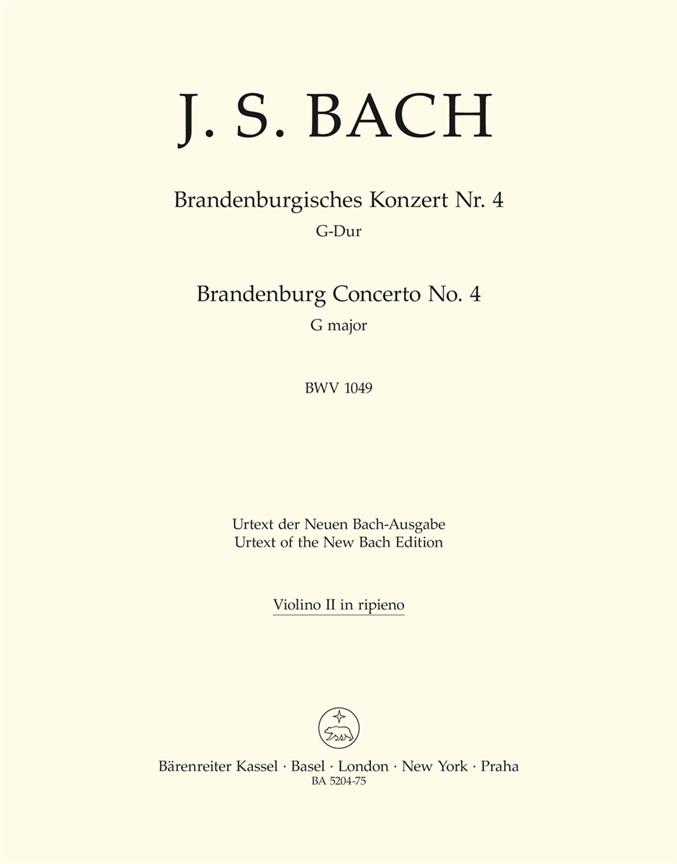 Brandenburg Concerto No.4 G major, BWV.1049 (Violin 2)