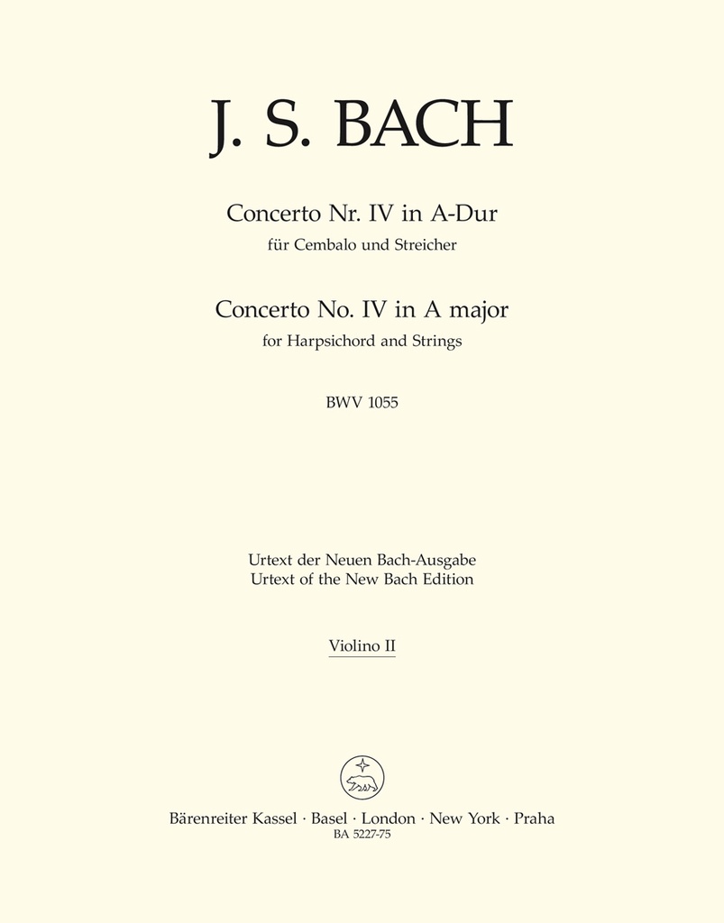 Concerto No.4 A major, BWV.1055 (Violin 2)