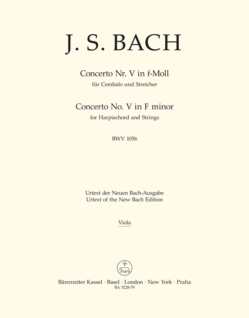 Concerto No.5 F minor, BWV.1056 (Viola)