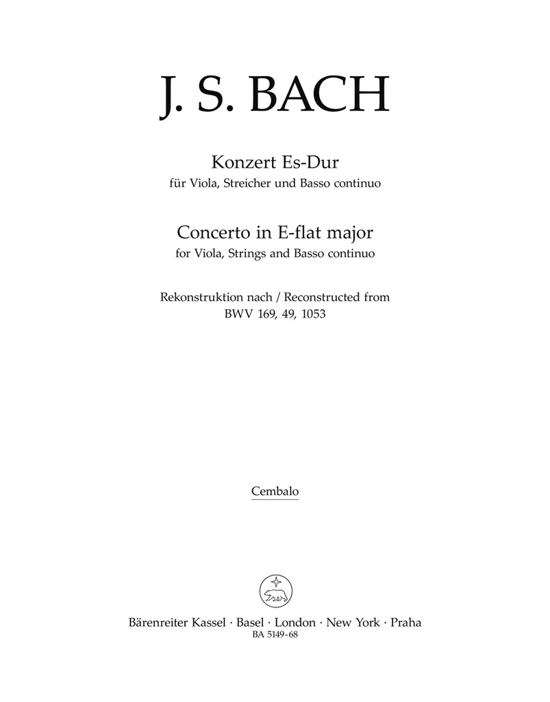 Concerto for Viola, Strings and Basso continuo E-flat major (Basso continuo )