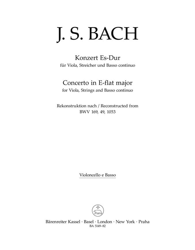 Concerto for Viola, Strings and Basso continuo E-flat major (Cello / Double bass)