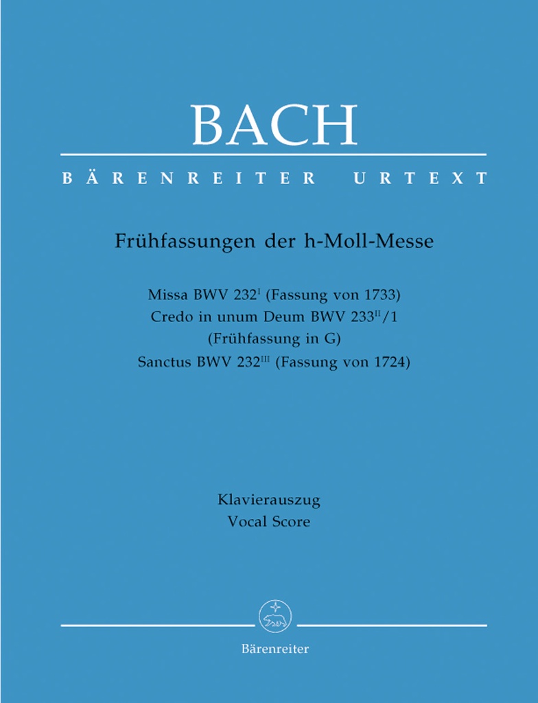 Early Versions of the Mass B minor, BWV.232 (Vocal score, Urtext edition)