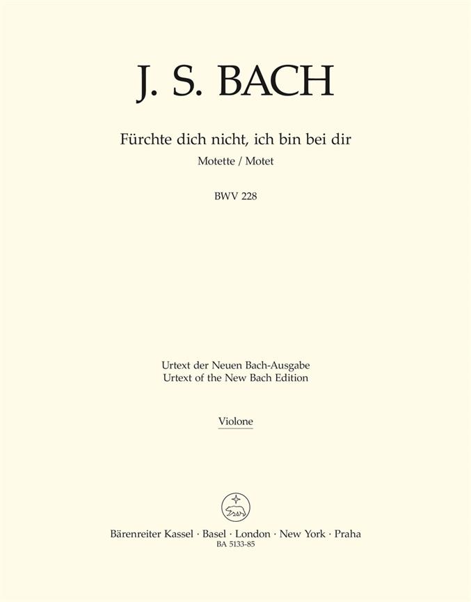 Fuerchte dich nicht, ich bin bei dir for two four-part Mixed choirs A major, BWV.228 (Double bass)