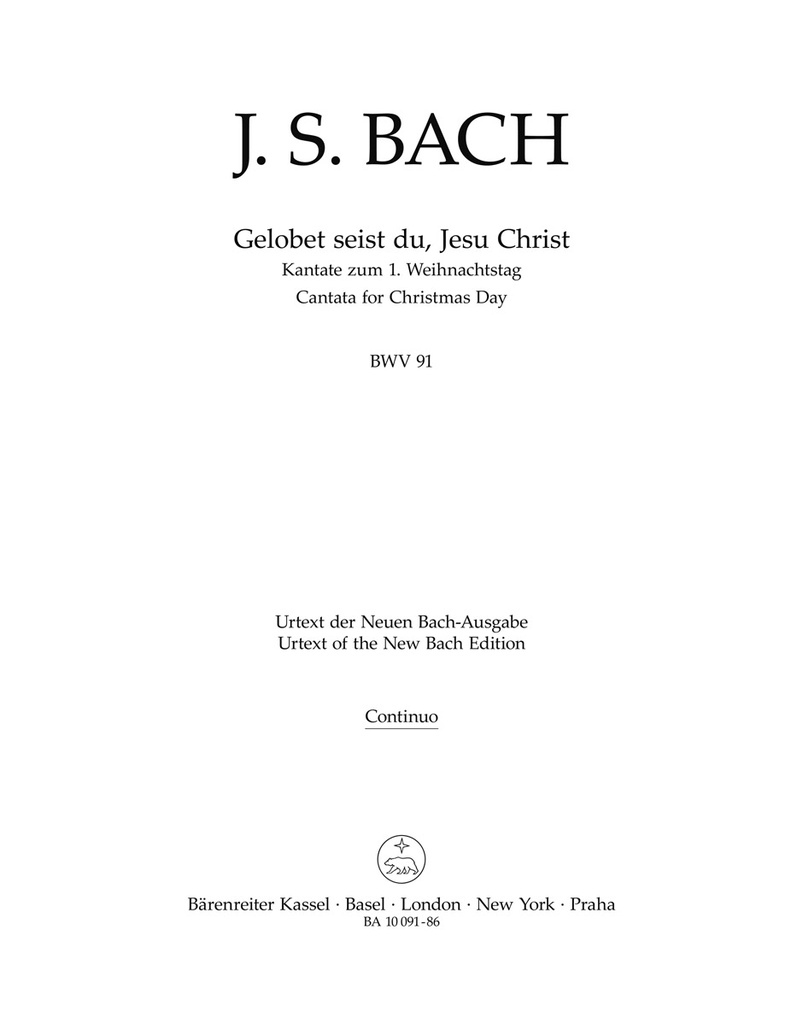 Gelobet seist du, Jesu Christ, BWV.91 (Basso continuo)