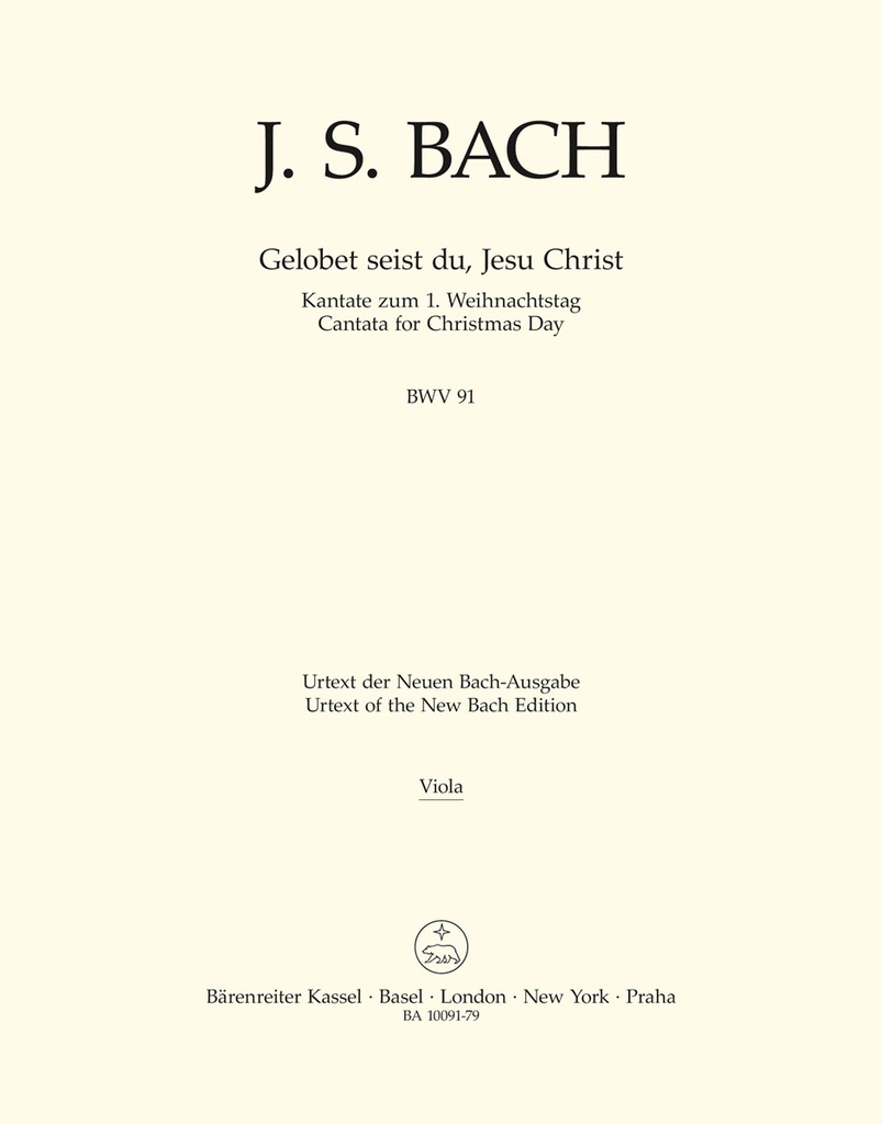 Gelobet seist du, Jesu Christ, BWV.91 (Viola)