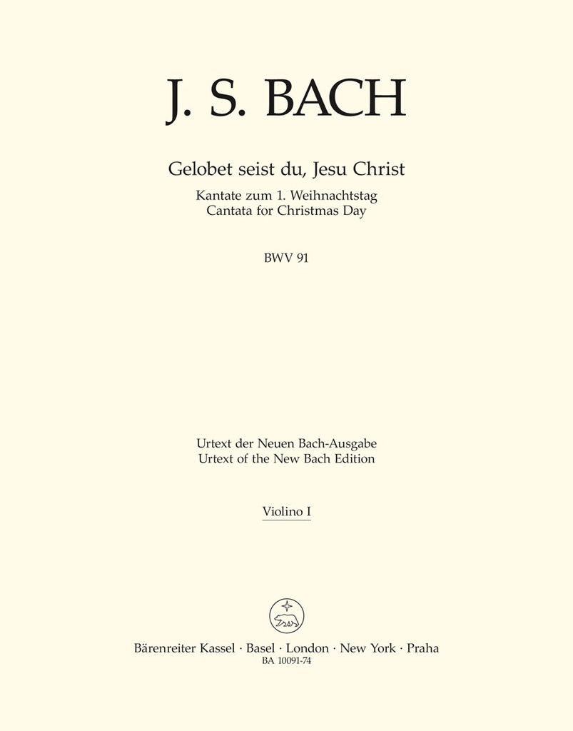 Gelobet seist du, Jesu Christ, BWV.91 (Violin 1)