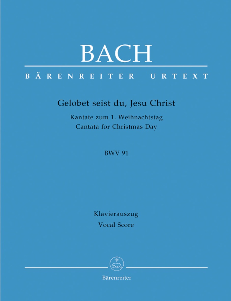 Gelobet seist du, Jesu Christ, BWV.91 (Vocal score, Urtext edition)
