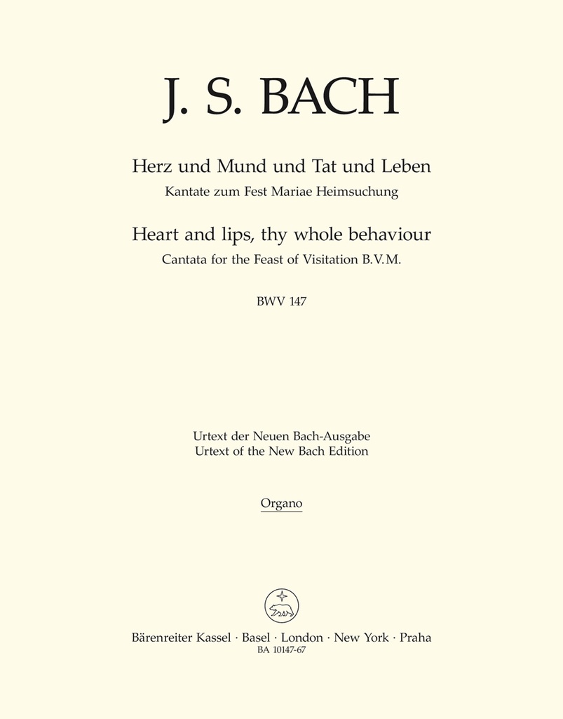 Heart and lips, thy whole behaviour, BWV.147 (Organ / BC)