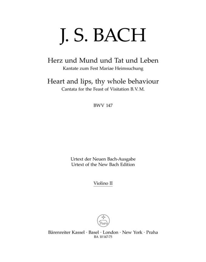 Heart and lips, thy whole behaviour, BWV.147 (Violin 2)