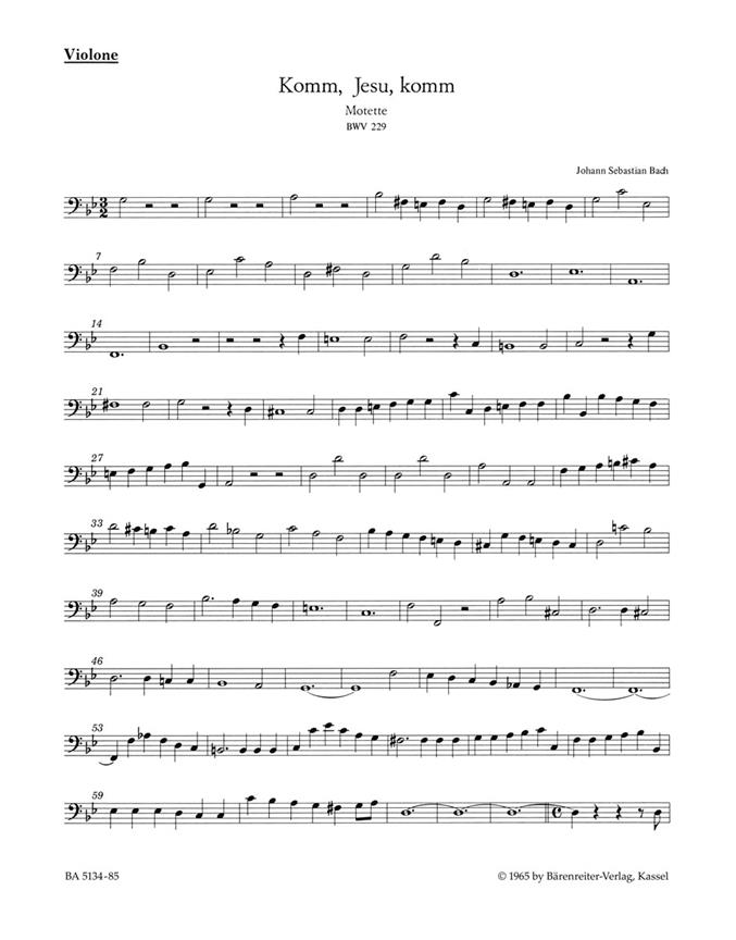 Komm, Jesu, komm, BWV.229 (Double bass)