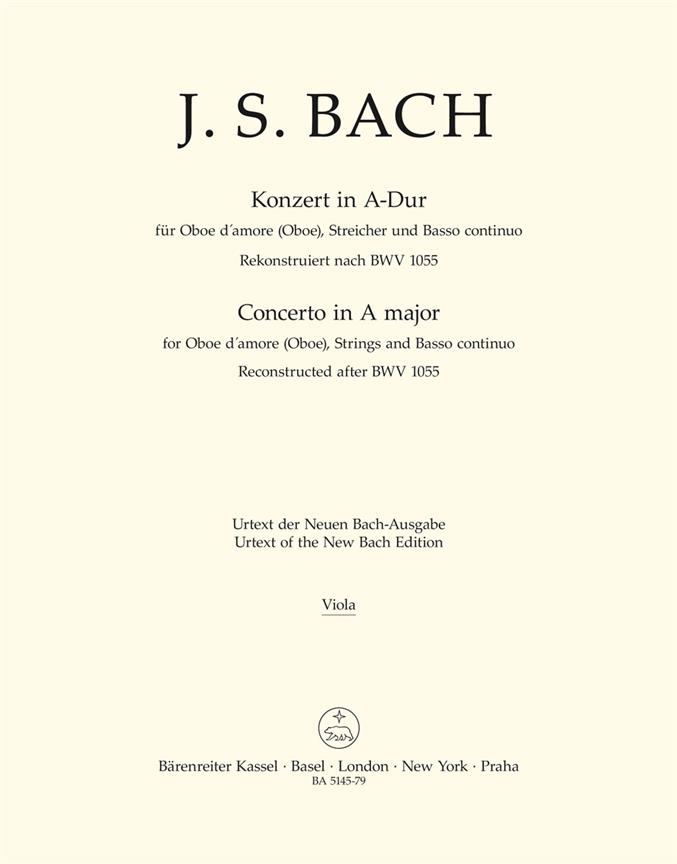 Konzert für Oboe d'amore (Oboe) A-Dur (Viola)